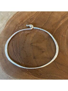 James Avery Hammered Hook-On Bracelet, Size L, Sterling Silver